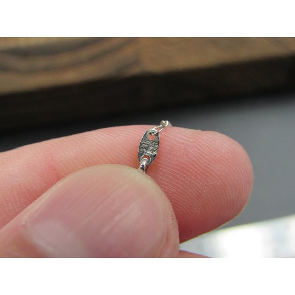 18" Sterling Silver Unique Symbols Amber Necklace Vintage Minimalist Everyday - Picture 4 of 6